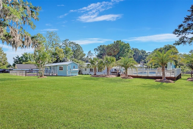 view of yard featuring fence