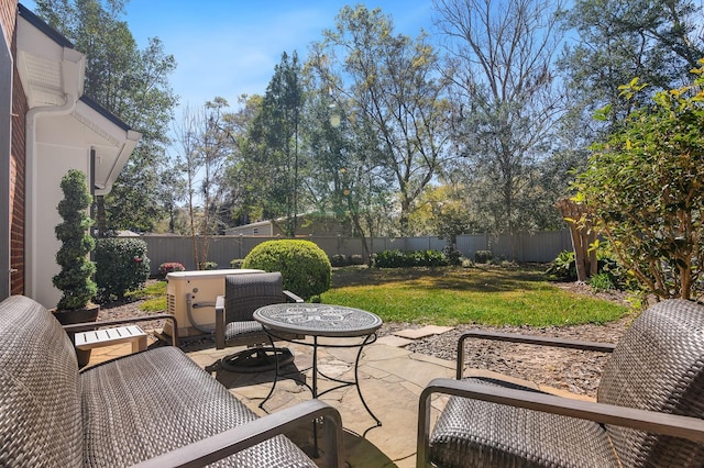 view of patio with a fenced backyard