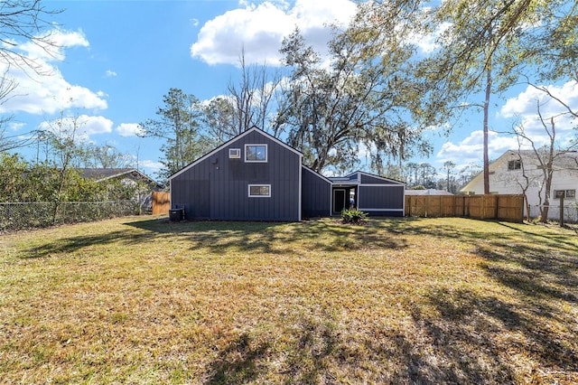 exterior space with a fenced backyard