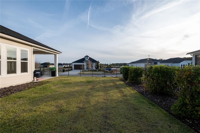 view of yard featuring fence