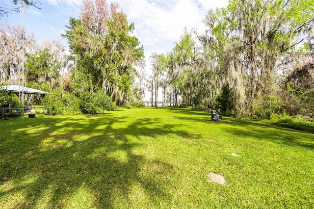 view of yard featuring a gazebo