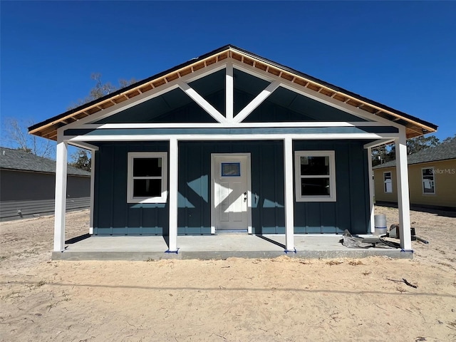 view of front of home with board and batten siding