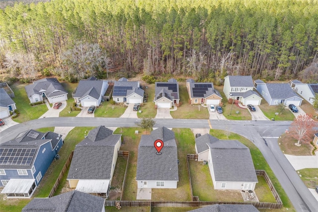 drone / aerial view with a residential view