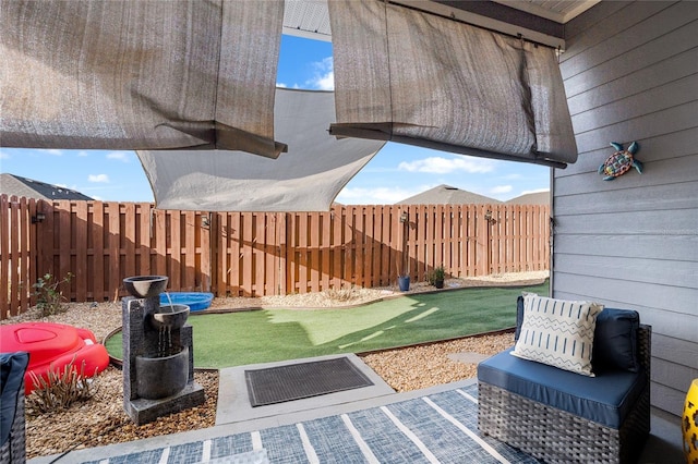 view of patio / terrace featuring a fenced backyard