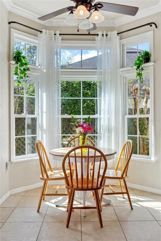 sunroom / solarium featuring ceiling fan