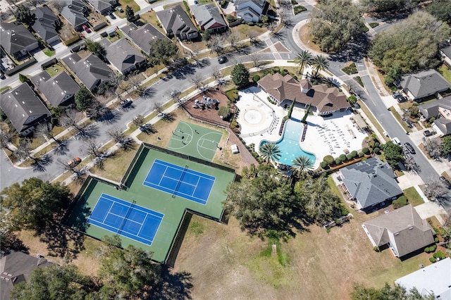 aerial view with a residential view