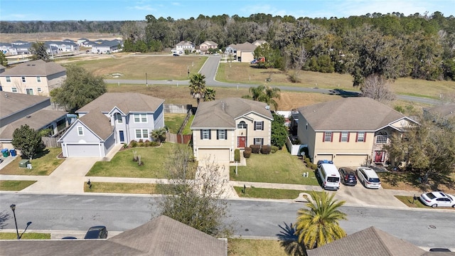 aerial view with a residential view