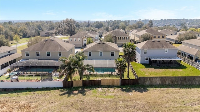 aerial view with a residential view