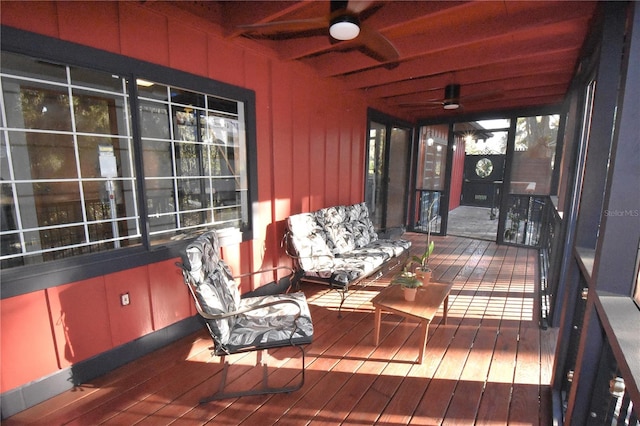 deck with ceiling fan