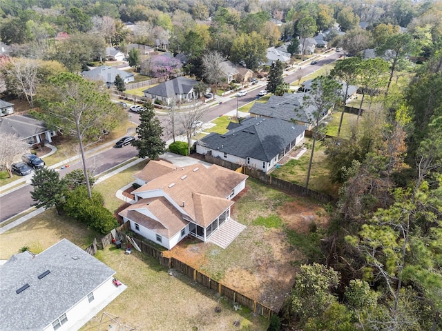 bird's eye view with a residential view