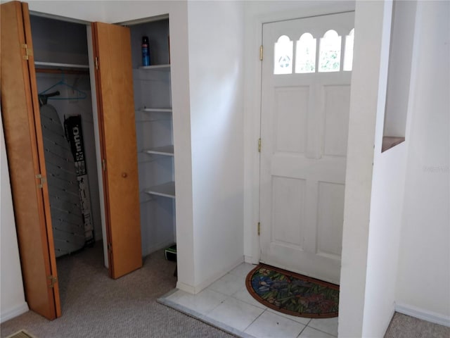 view of carpeted entryway