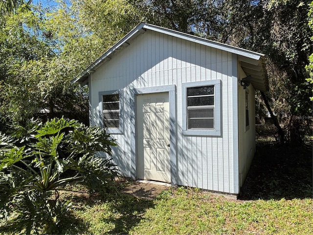 view of shed