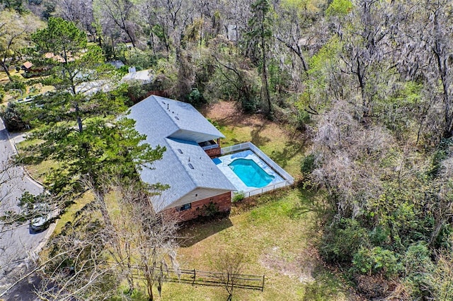 bird's eye view with a forest view