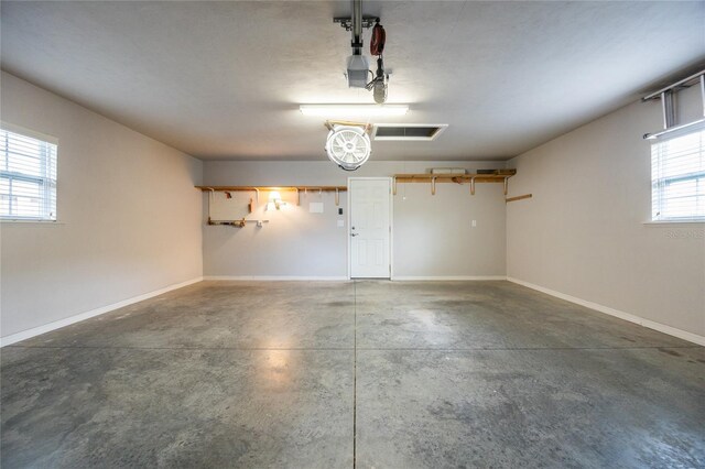 garage with baseboards