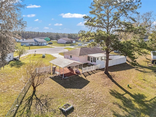 birds eye view of property featuring a residential view