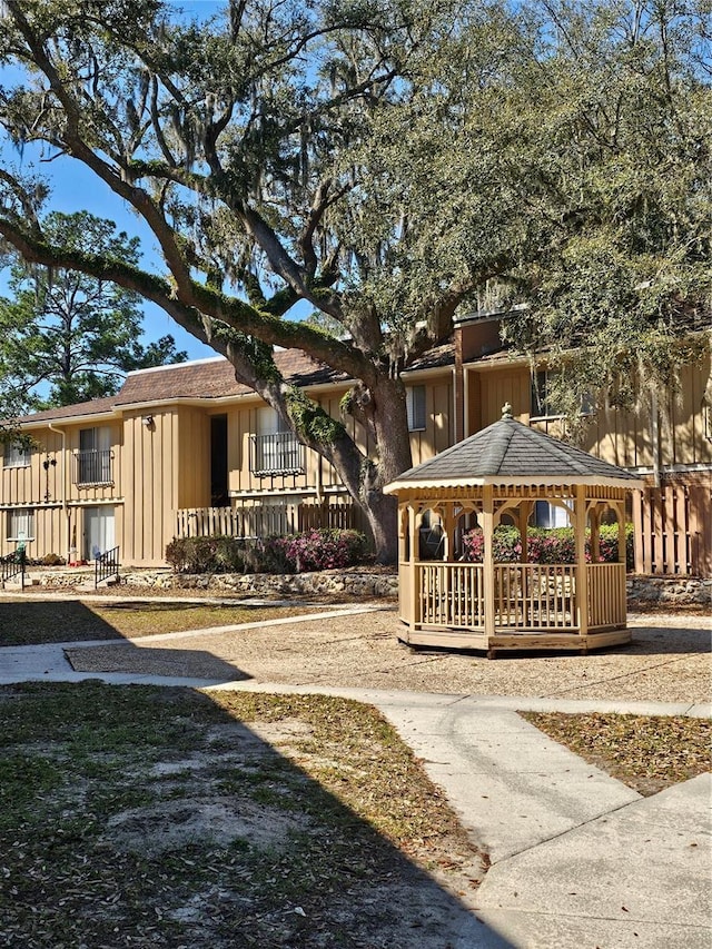 view of property's community with a gazebo