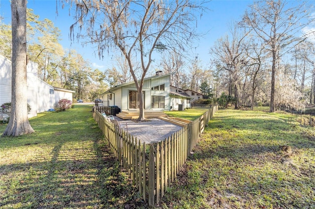 view of yard with fence