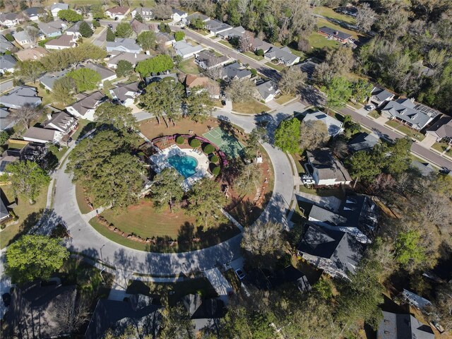 birds eye view of property with a residential view