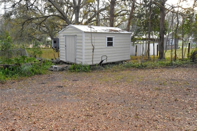 view of shed