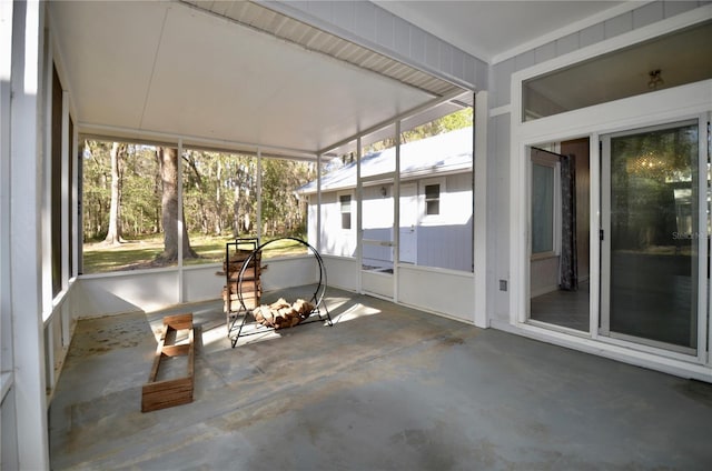 view of unfurnished sunroom