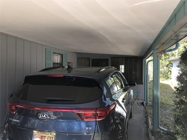 view of garage