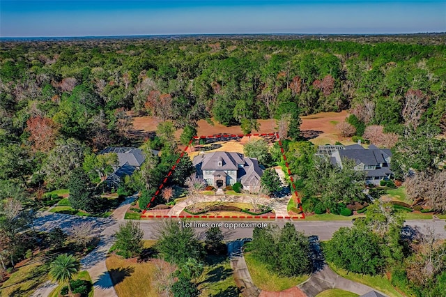 bird's eye view with a forest view