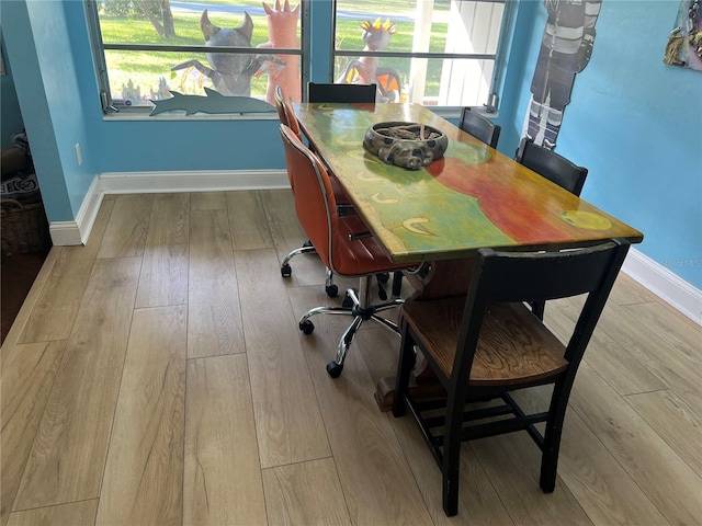 interior space with hardwood / wood-style flooring, plenty of natural light, and baseboards