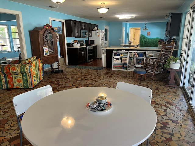 dining area with visible vents