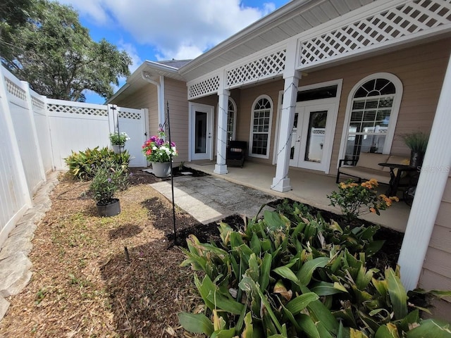 exterior space featuring fence