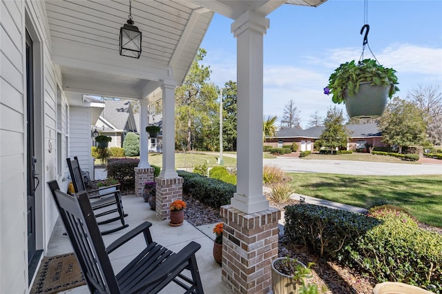 view of patio with a porch