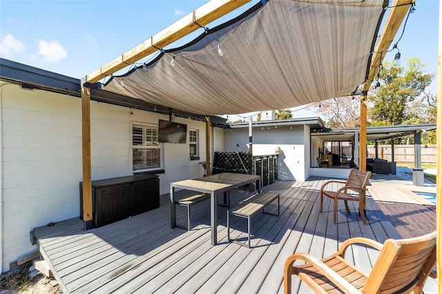 view of wooden deck