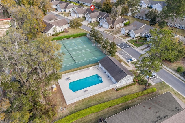 aerial view with a residential view