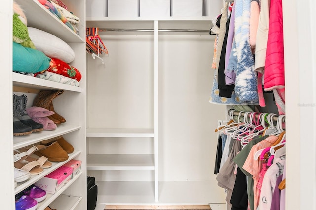 view of walk in closet