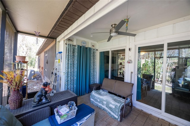 view of patio / terrace featuring a ceiling fan