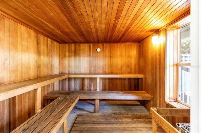 view of sauna