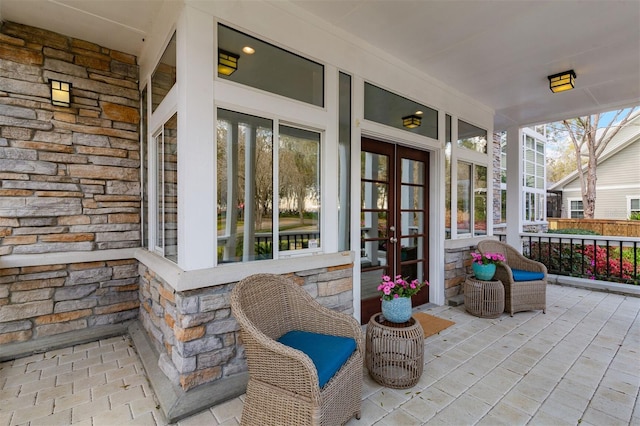 view of patio with french doors