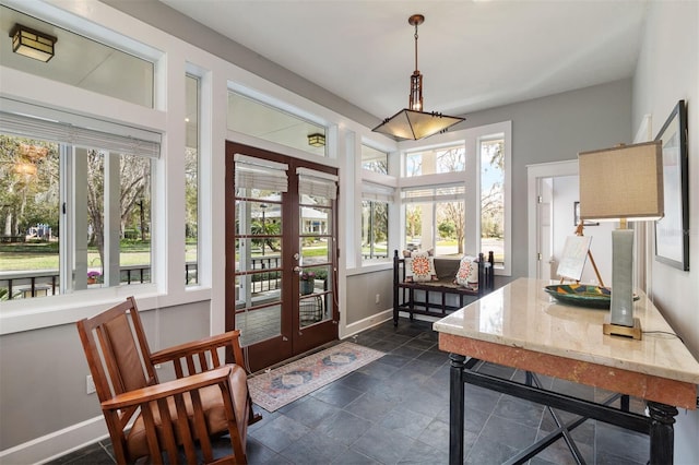 interior space with french doors