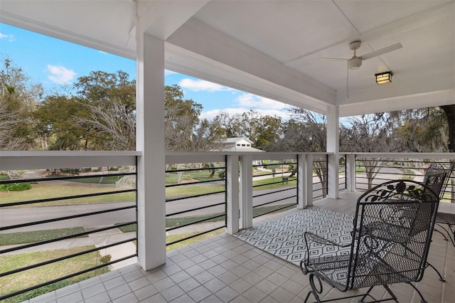 view of patio / terrace with ceiling fan