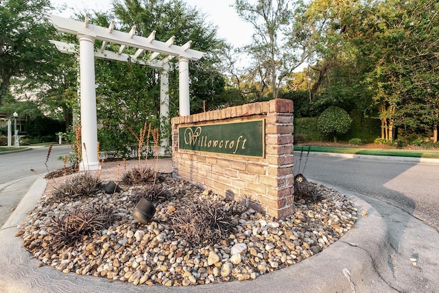 view of community sign