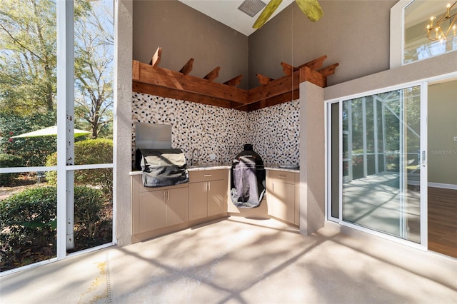 view of patio / terrace with an outdoor kitchen