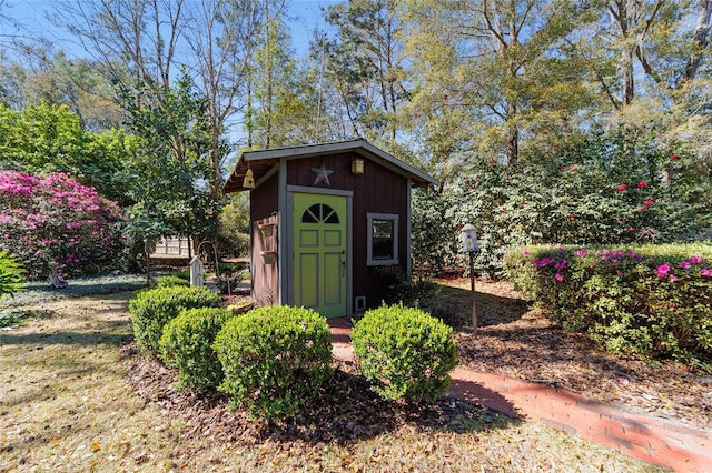 view of shed