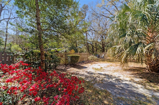 view of yard featuring fence