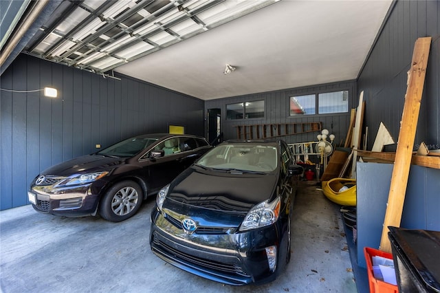 view of garage