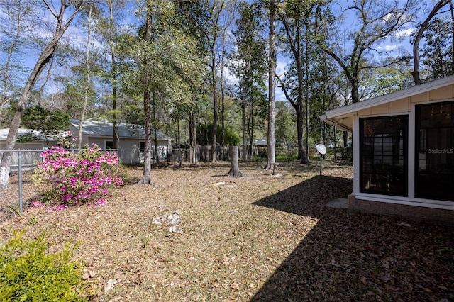 view of yard featuring fence