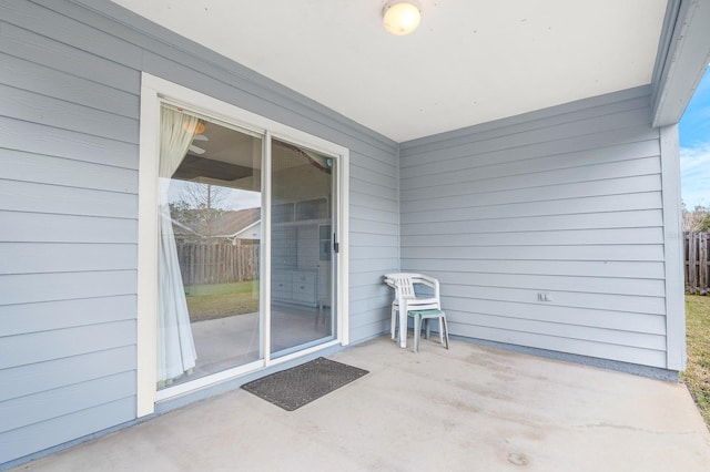 exterior space featuring a patio and fence