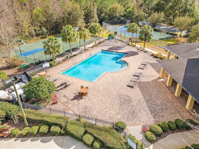 view of pool with fence