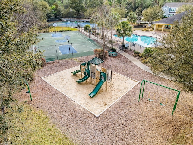 community playground with fence