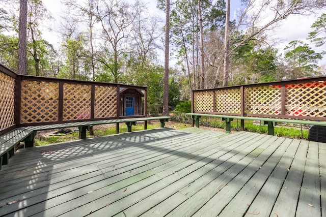 deck featuring central air condition unit