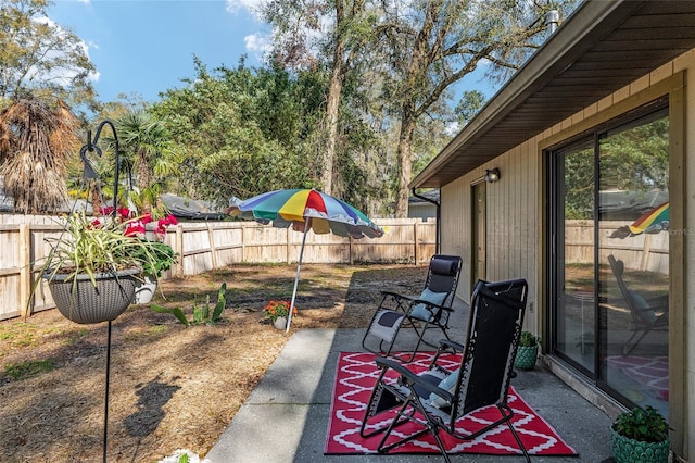 view of patio / terrace with a fenced backyard