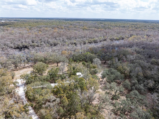 drone / aerial view with a forest view